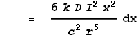 \text{        }= \frac{6 k D I^2 x^2}{c^2 r^5}\text{dx}