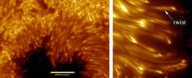 Sunspots with Birkeland current twisting