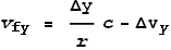 v_{\text{fy}} = \frac{\text{$\Delta $y}}{r}c-\text{$\Delta $v}_y