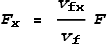 F_x = \frac{v_{\text{fx}}}{v_f} F