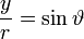 \frac{y}{r}=\sin\vartheta